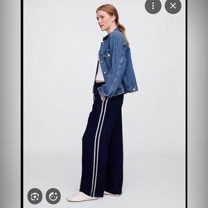 NWT GAP Mid Rise Linen-Blend Wide-Leg Track Pants